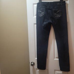 Vintage Brass Jeans Size 15 Black Embellished Bling with studds